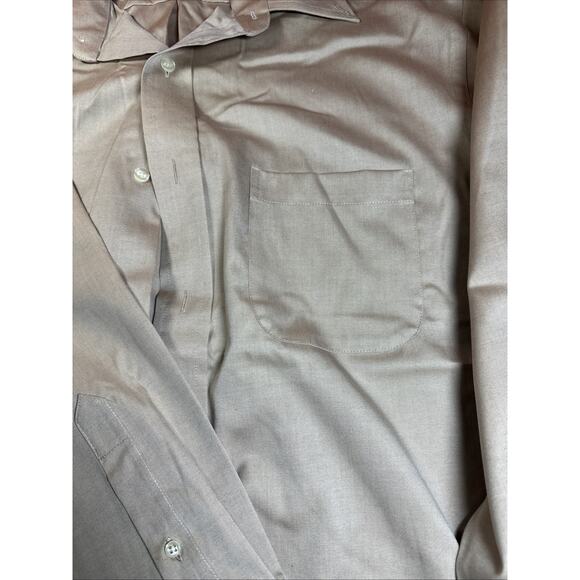 Croft & Barrow Mens 15 1/2 32-33 Button Up Long Sleeve Beige Non Iron V2￼ - Picture 3 of 4